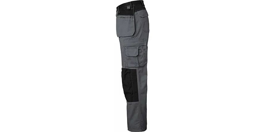 193 Lange Ambachtsbroek, Unisex, Grijs/Zwart, 114