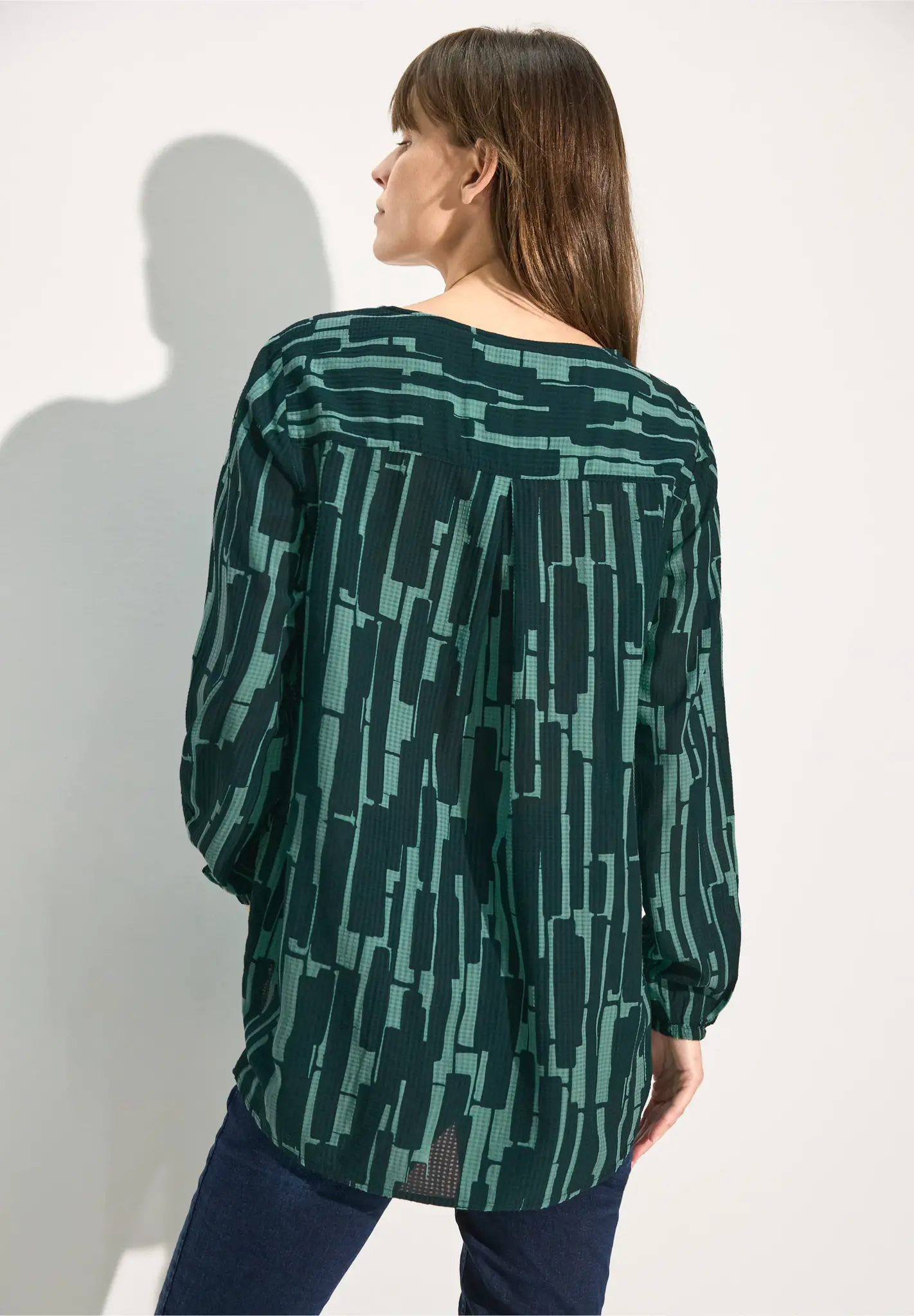 Cecil Print Blouse - Fir Green