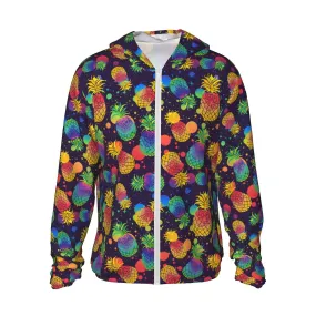 Kleurrijke Butterfly1 UPF 50+ Zonbeschermingskleding met lange mouwen, Vissersshirt Lange mouw Zip kl474