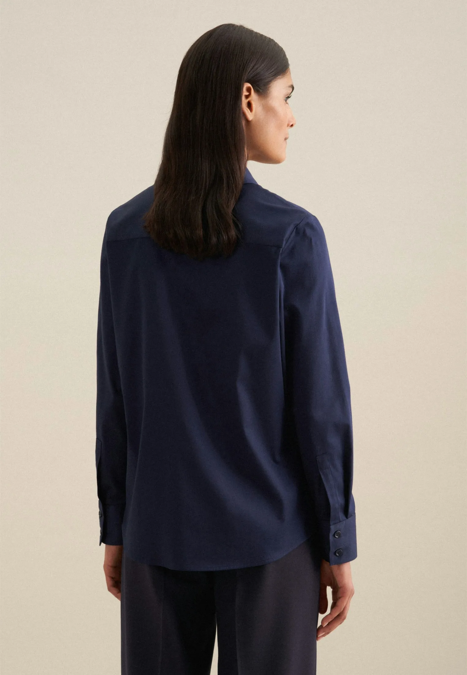 lange Arm Satin Shirtblouse