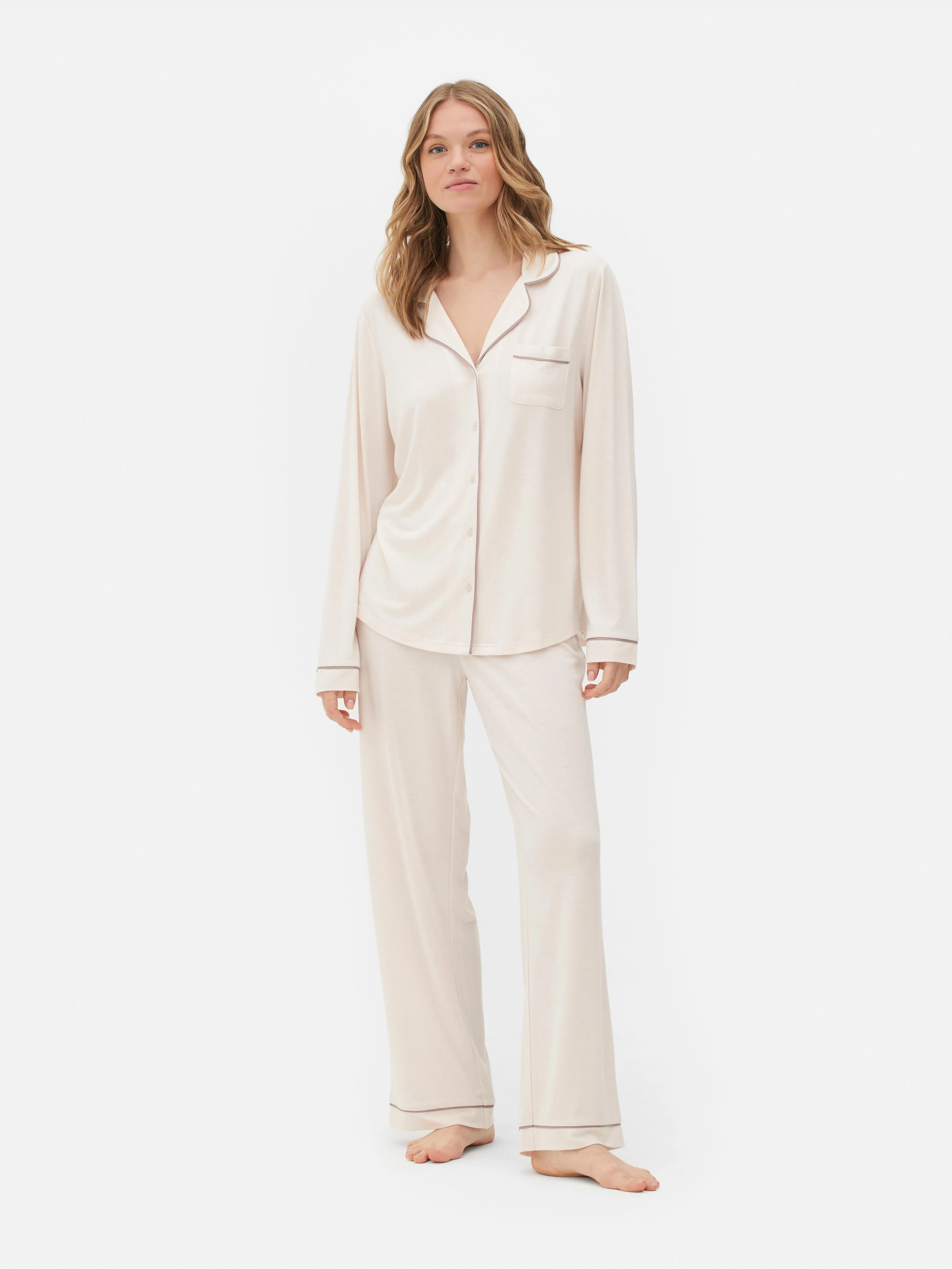 Lange boyfriend-pyjama