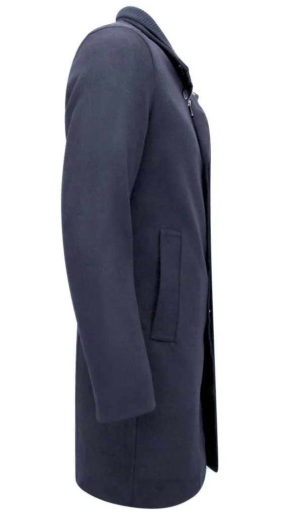Lange Heren Mantel - Blauw