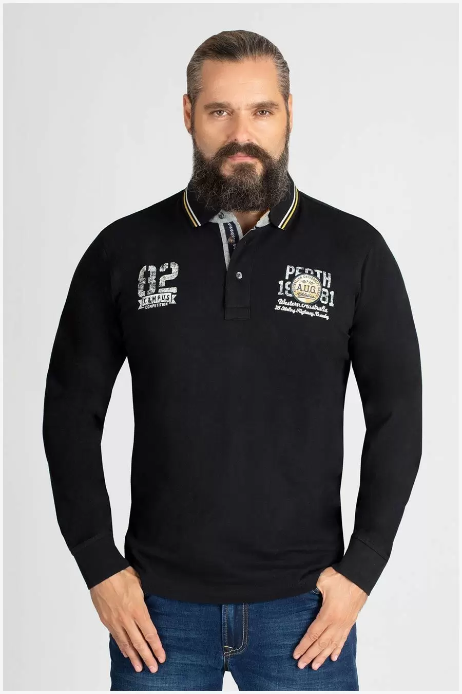 Lange mouw piqué polo van Redfield
