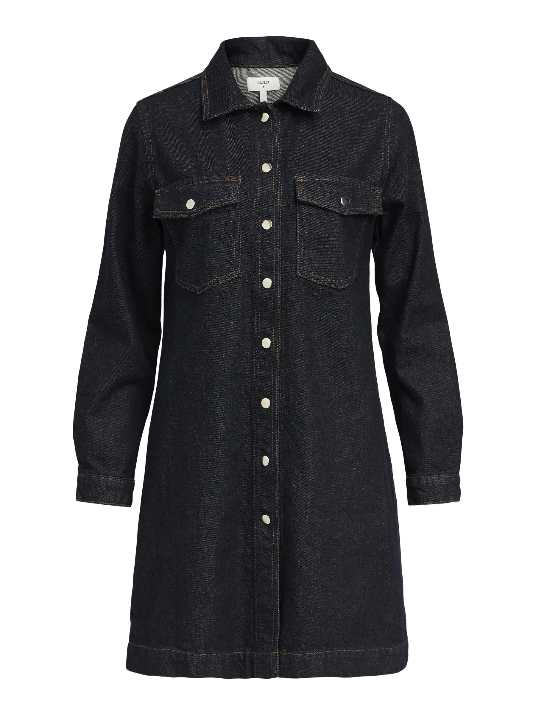 LANGE MOUWEN DENIM JURK