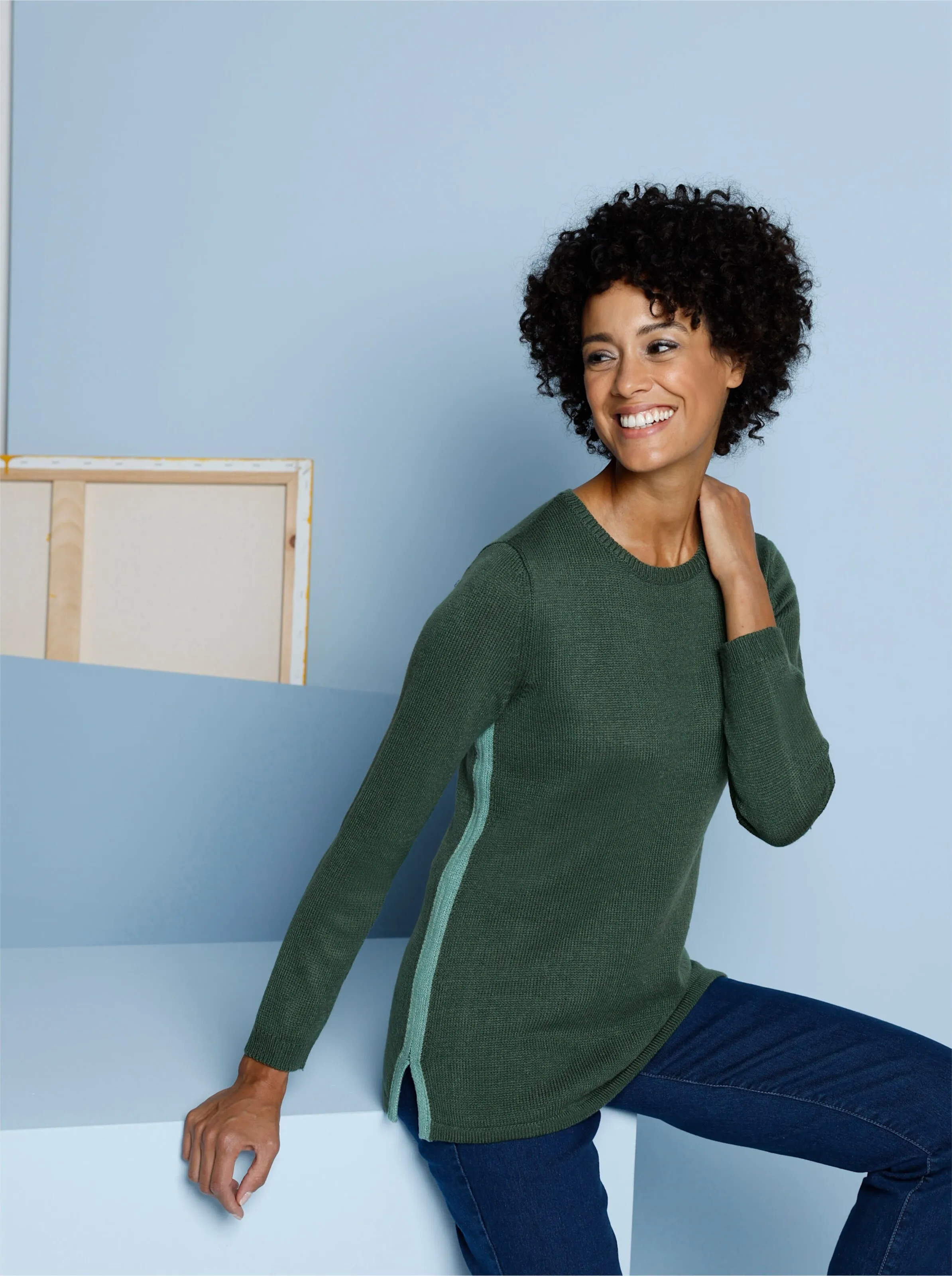 Pullover in langer model met lange mouwen