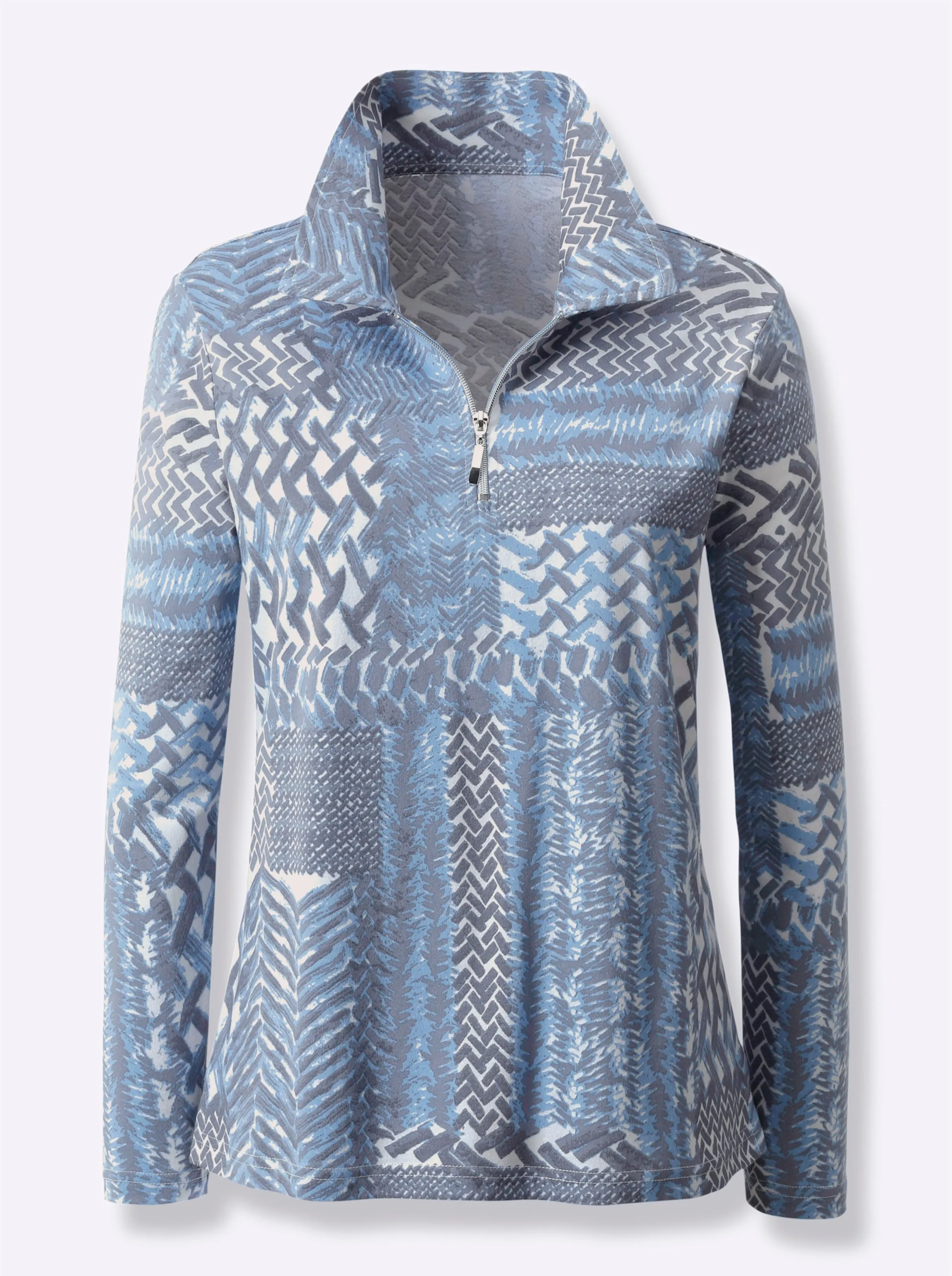 Shirt met lange mouwen in patroonmix