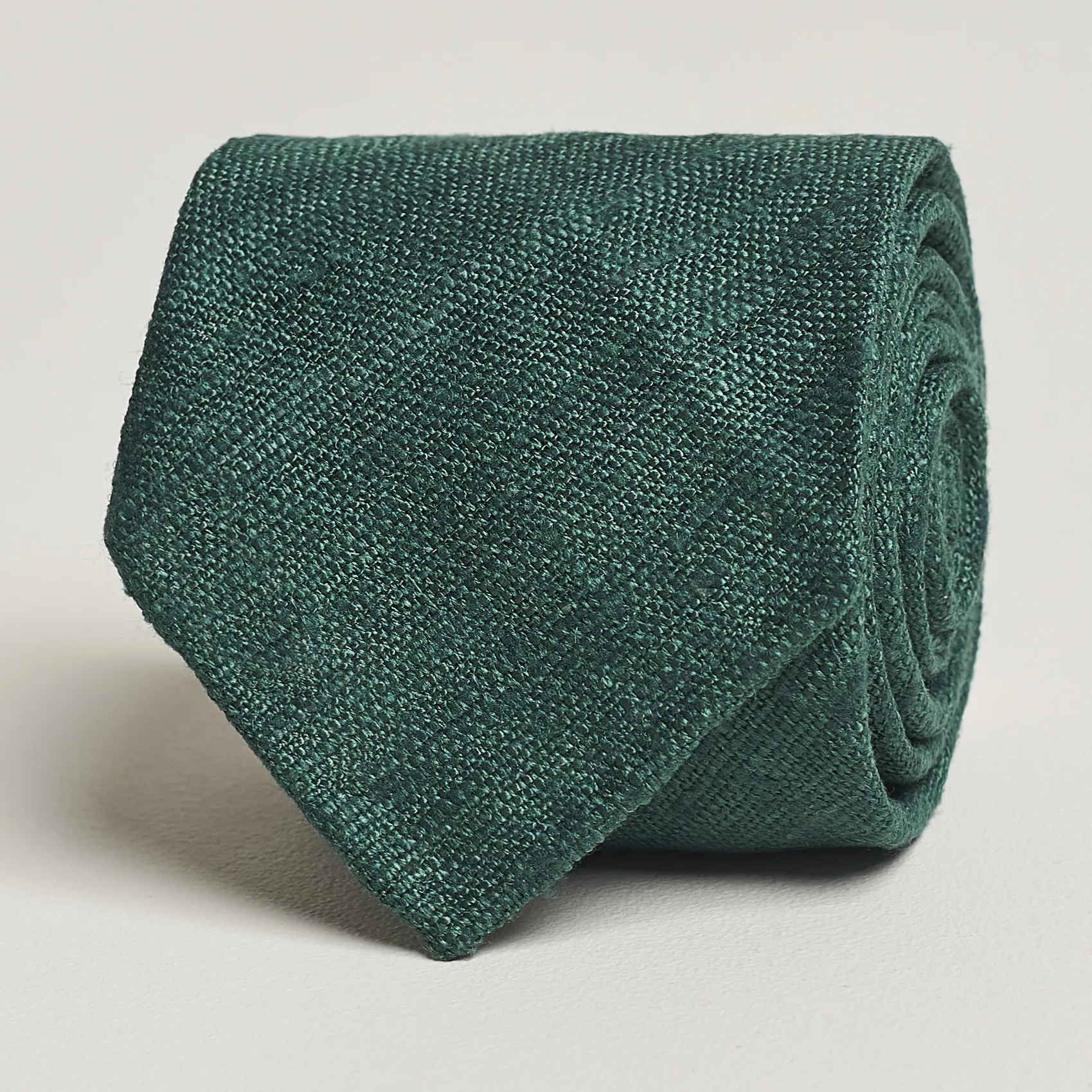 Silk Tussah Handrolled Tie Green