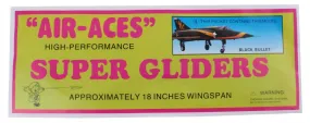 vliegtuig foam air-aces super blackbullet 45 cm zwart